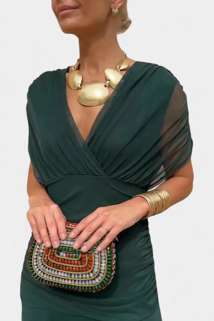 Women’s Off-Shoulder Midi Dress Elegant Chiffon Design 7