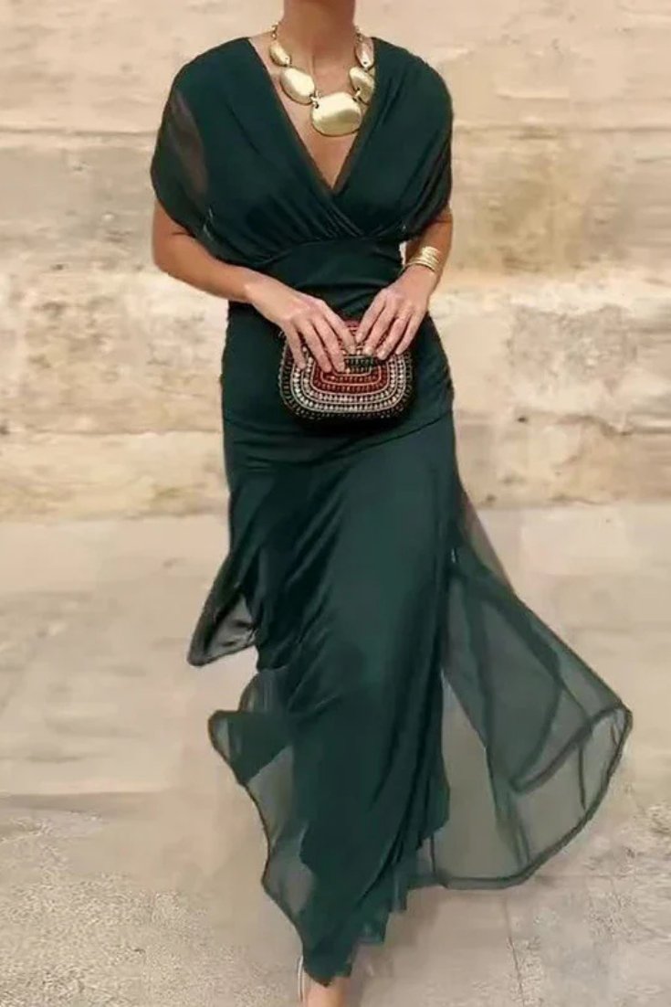 Women’s Off-Shoulder Midi Dress Elegant Chiffon Design 8