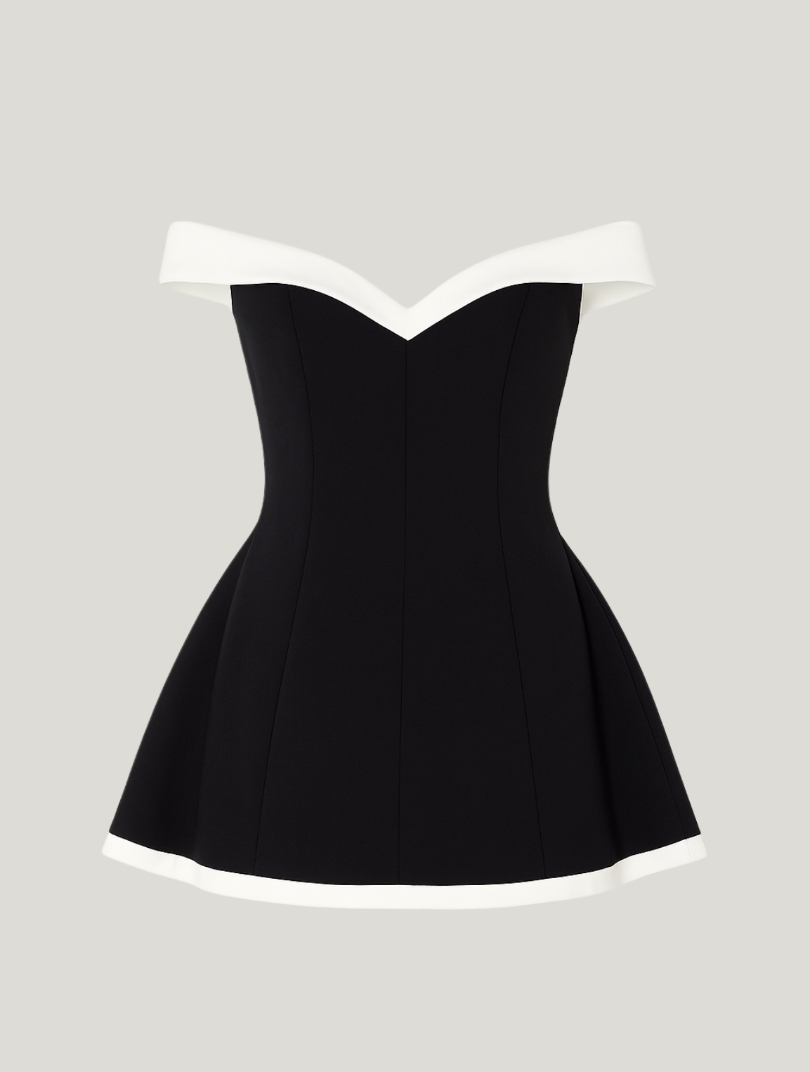 Women’s Off-the-Shoulder A-Line Mini Dress Two-Tone Cocktail Style 4