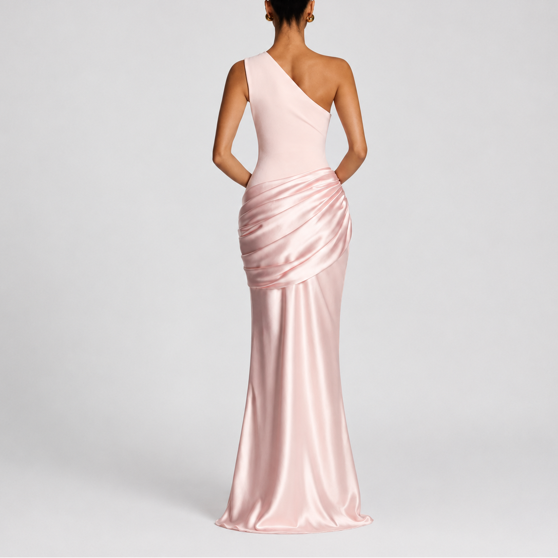Women’s One Shoulder Maxi Dress Elegant Draped Silhouette 5