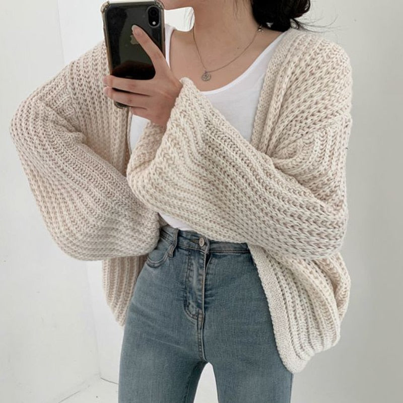 Women’s Oversized Cardigan Sweater Cozy Open Front Design 3