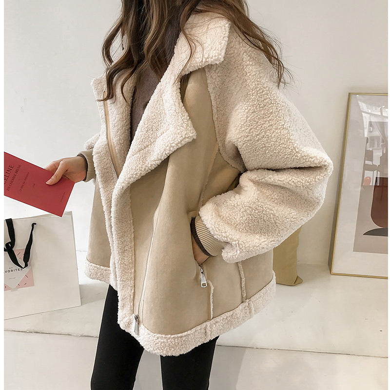 Women’s Oversized Faux Shearling Coat Cozy Winter Style 0