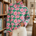 Women’s Oversized Floral Sweater Relaxed Fit Design 0