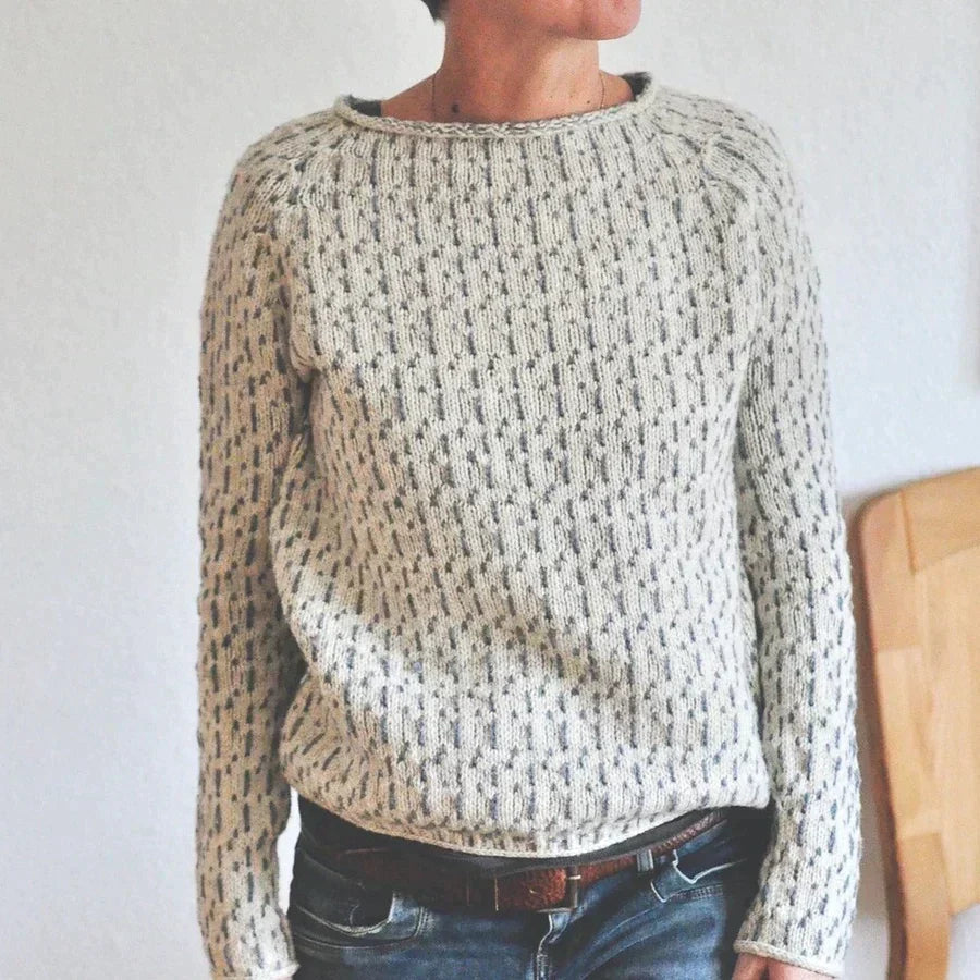 Women’s Oversized Knit Sweater Elegant Boat Neck Design 1