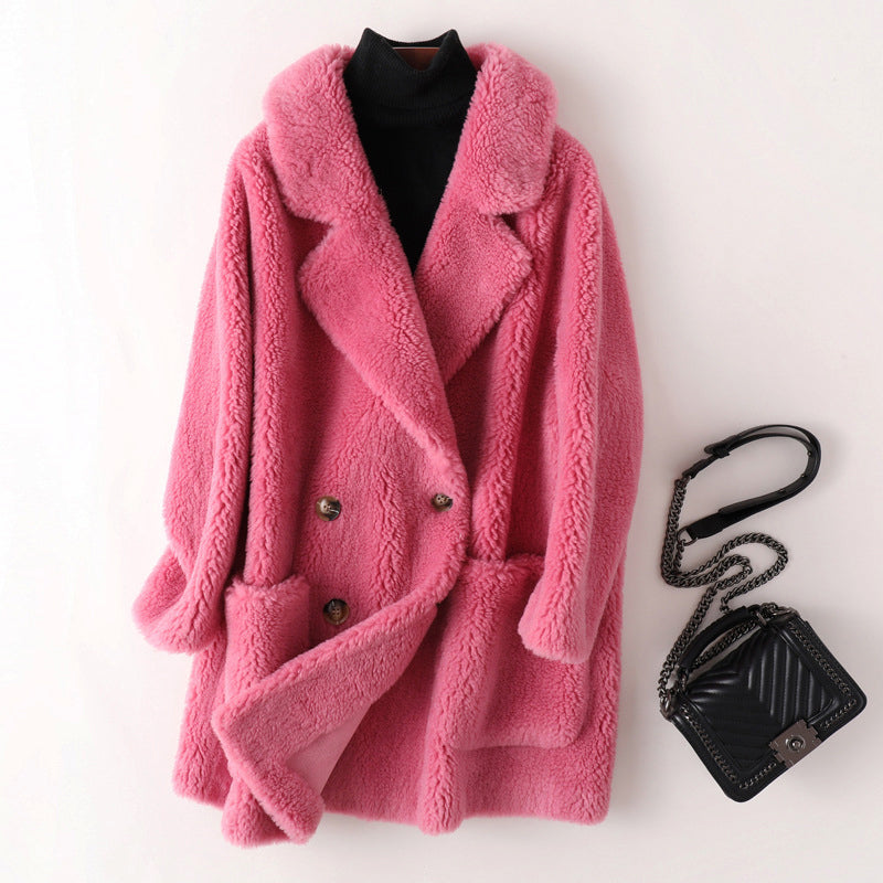 Women’s Oversized Shearling Coat Cozy Winter Fashion 0