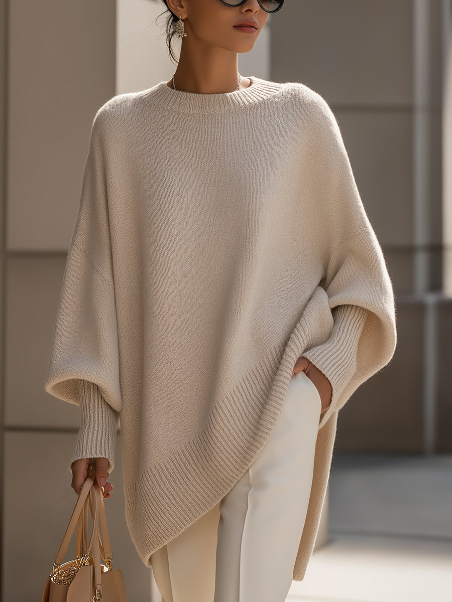 Women’s Oversized Sweater Relaxed Fit with Ribbed Detailing 0