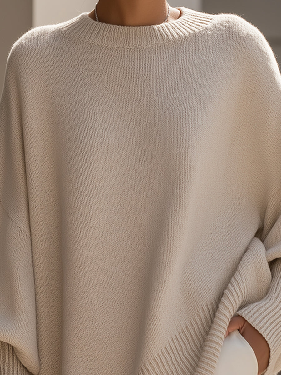 Women’s Oversized Sweater Relaxed Fit with Ribbed Detailing 1