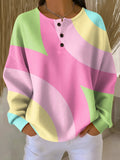 Women’s Oversized Waffle Knit Sweater Button Front Design 0