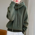 Women’s Oversized Wool Sweater Artfully Knitted with Hood 0