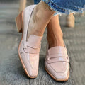 Women’s Patent Leather Loafers Elegant Block Heel Design 0