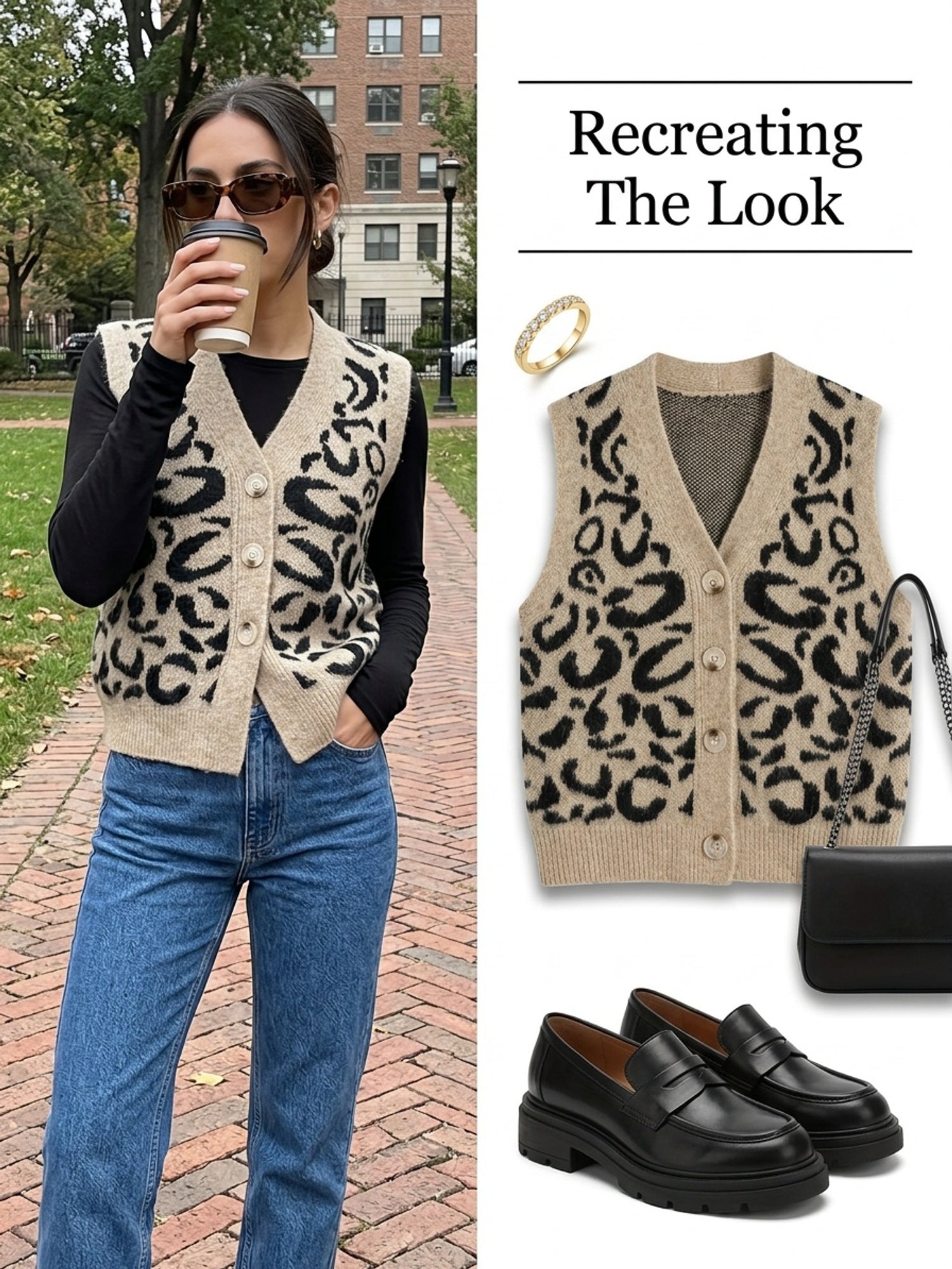 Women’s Patterned Vest Classic Button-Front Design for Effortless Layering 5