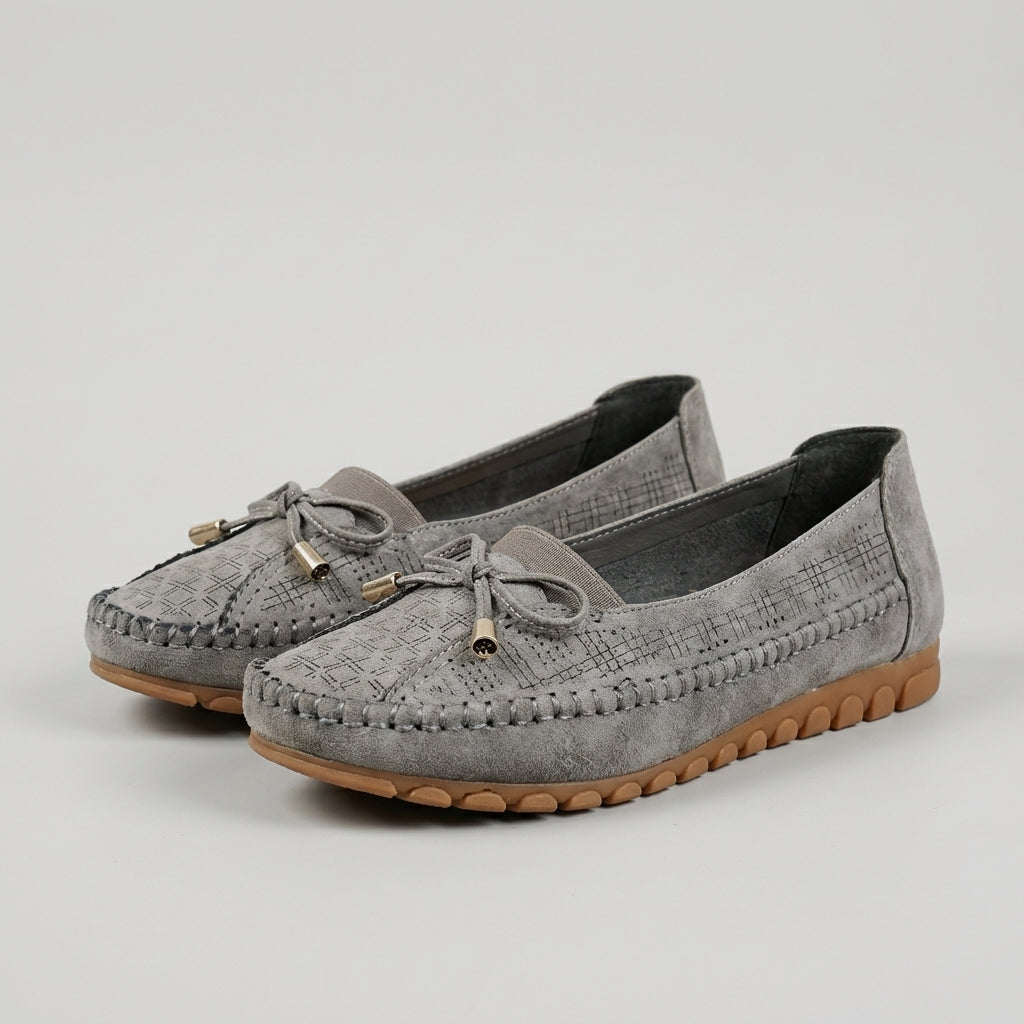 Women’s Perforated Bow Loafers Comfortable Summer Style 2