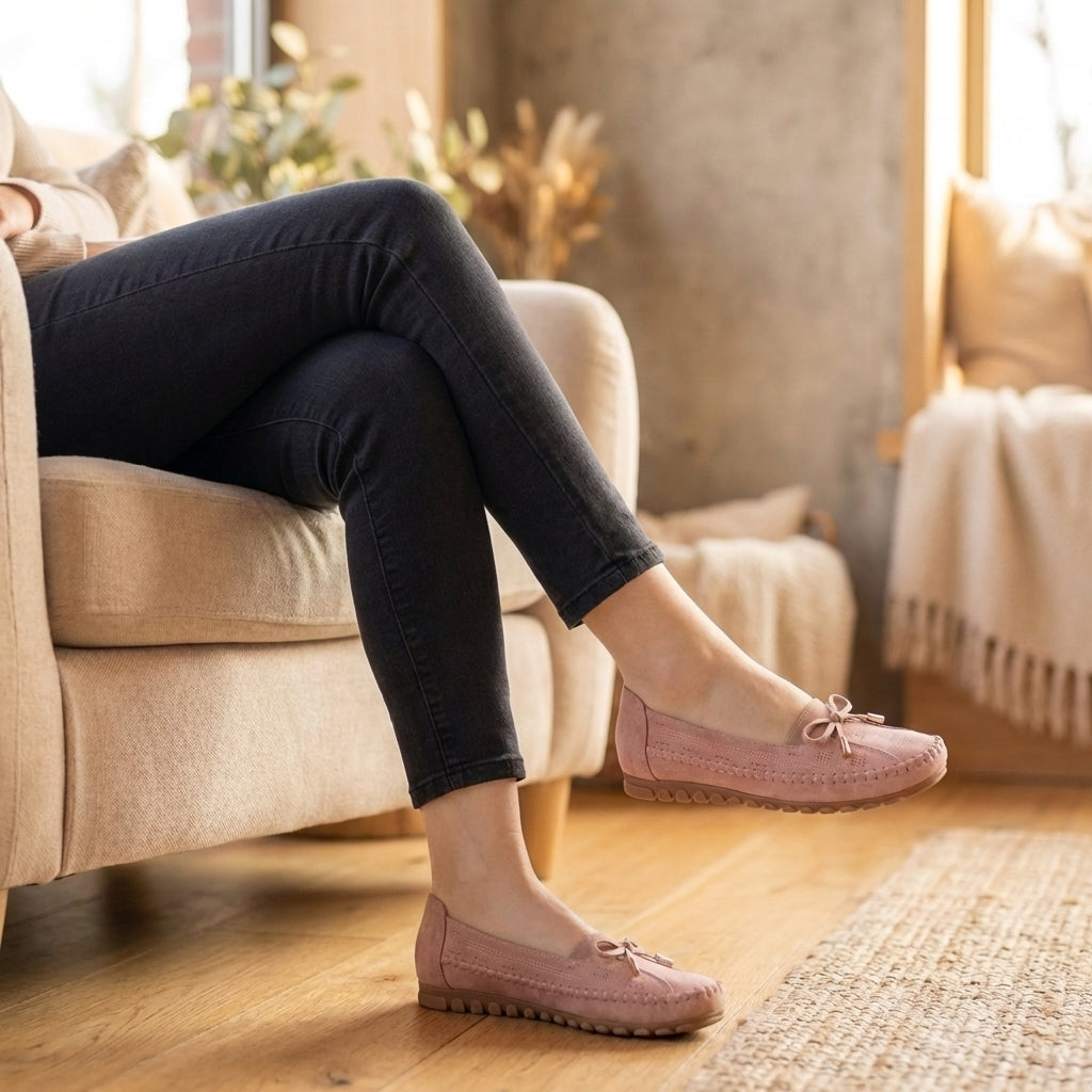 Women’s Perforated Bow Loafers Comfortable Summer Style 6