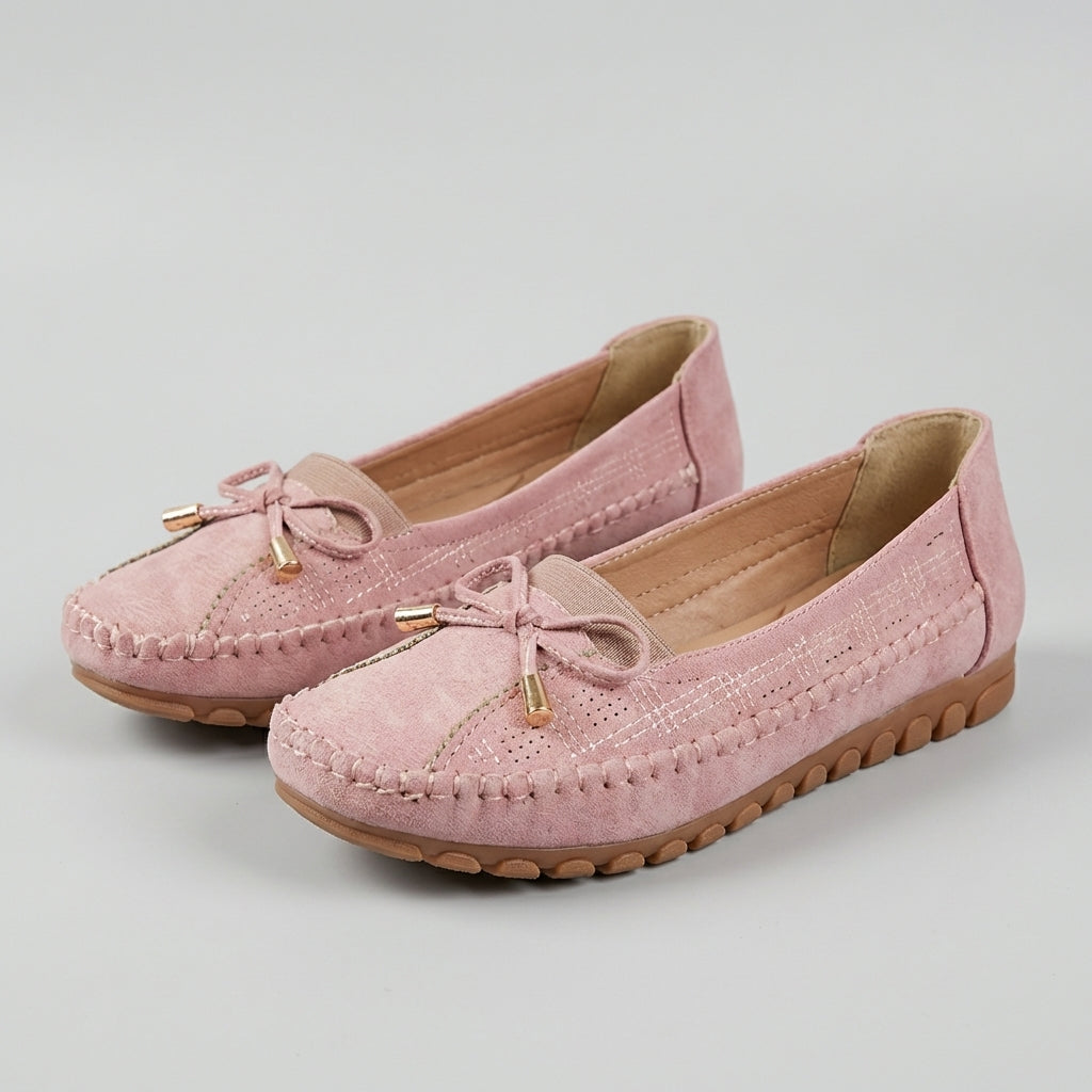 Women’s Perforated Bow Loafers Comfortable Summer Style 7