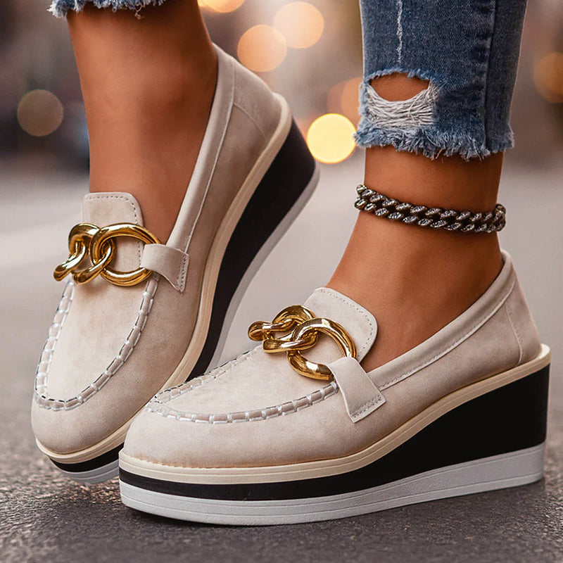 Women’s Platform Loafers with Bold Chain Detail 1