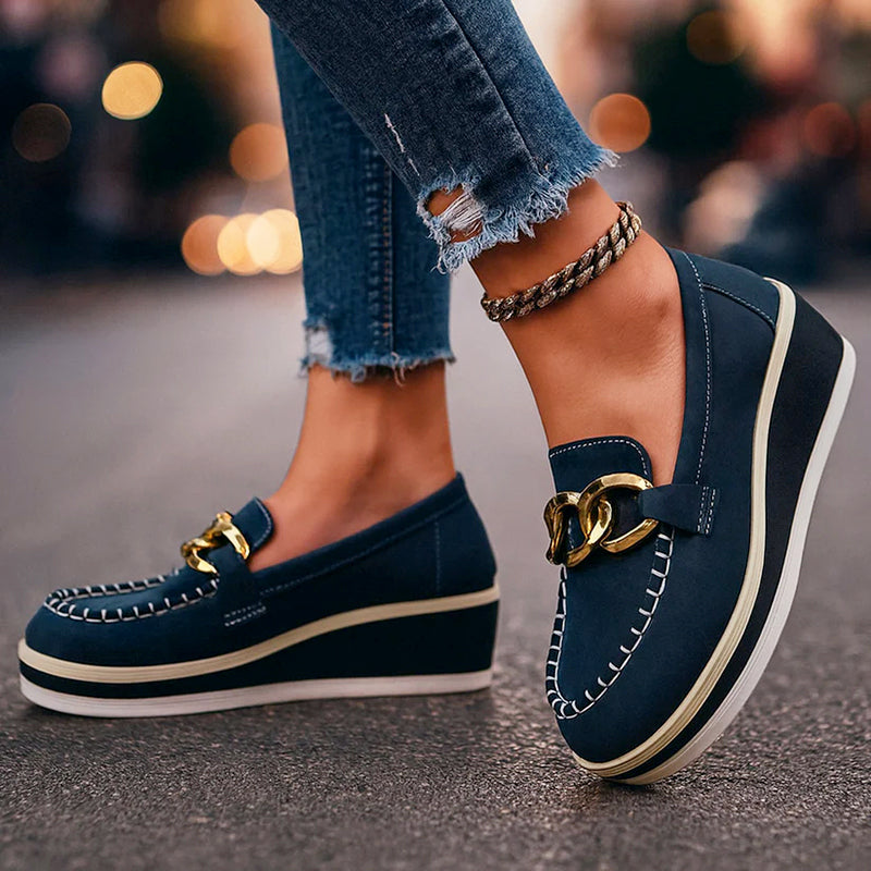Women’s Platform Loafers with Bold Chain Detail 2
