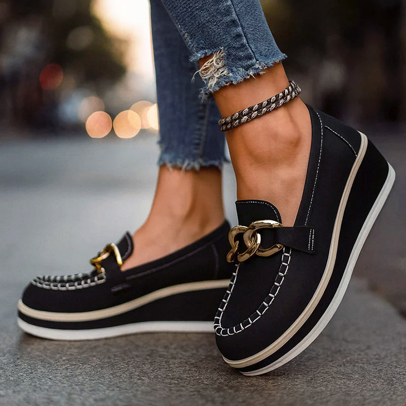 Women’s Platform Loafers with Bold Chain Detail 3