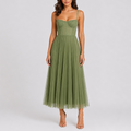 Women's Pleated Maxi Dress Elegant Evening Style 0