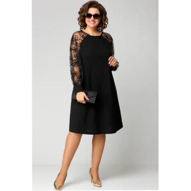 Women’s Plus Size A-Line Dress Elegant Lace Sleeves 0