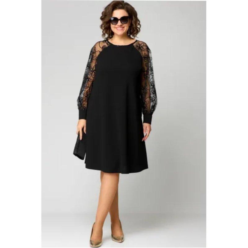 Women’s Plus Size A-Line Dress Elegant Lace Sleeves 2