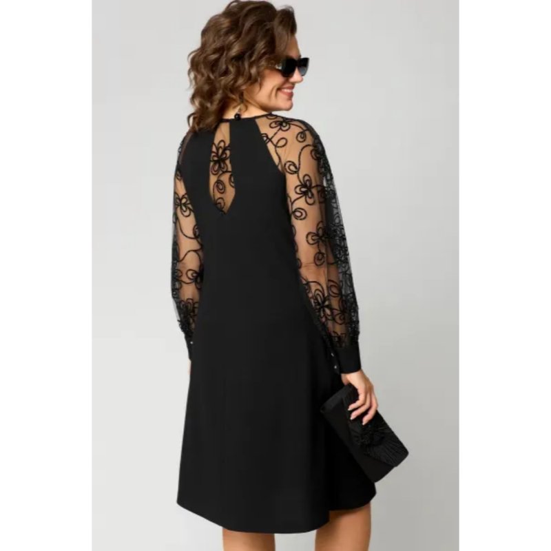 Women’s Plus Size A-Line Dress Elegant Lace Sleeves 3