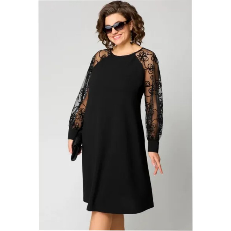 Women’s Plus Size A-Line Dress Elegant Lace Sleeves 4