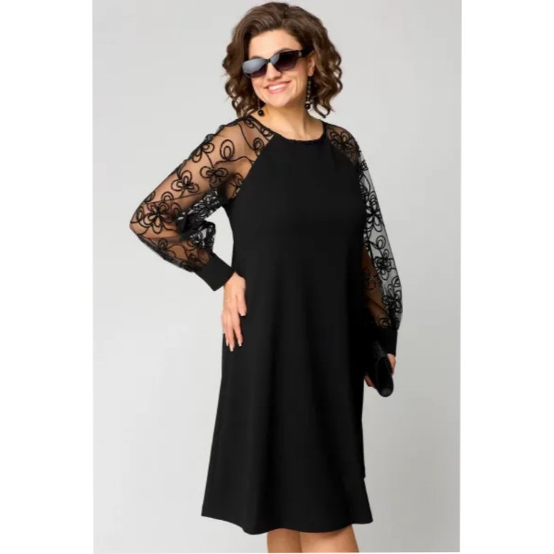 Women’s Plus Size A-Line Dress Elegant Lace Sleeves 5