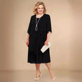 Women’s Plus Size Chiffon Dress Asymmetrical Knee Length for Weddings and Formal Events 0