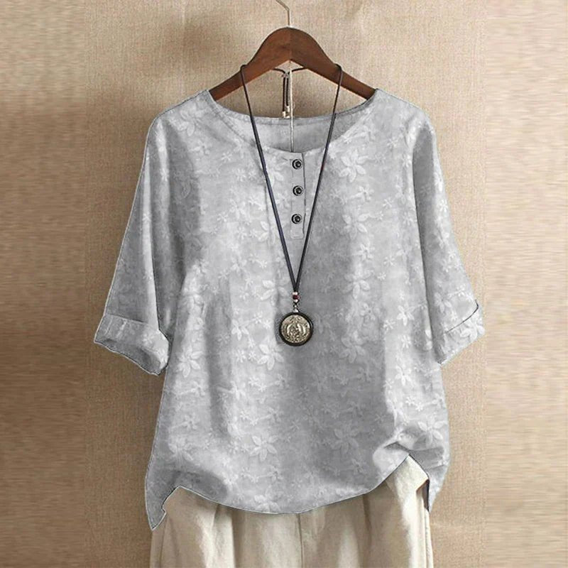 Women’s Plus Size Floral Blouse Relaxed Vintage Summer Style 5