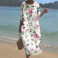 Women’s Plus Size Floral Maxi Dress Elegant Casual Style 0