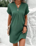 Women’s Plus Size Floral V-Neck Dress Lightweight Summer Style 0