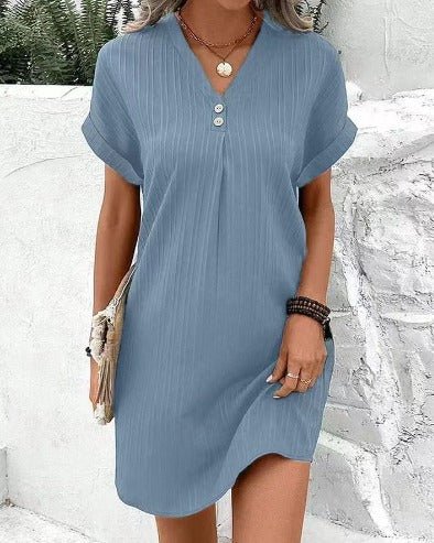 Women’s Plus Size Floral V-Neck Dress Lightweight Summer Style 4