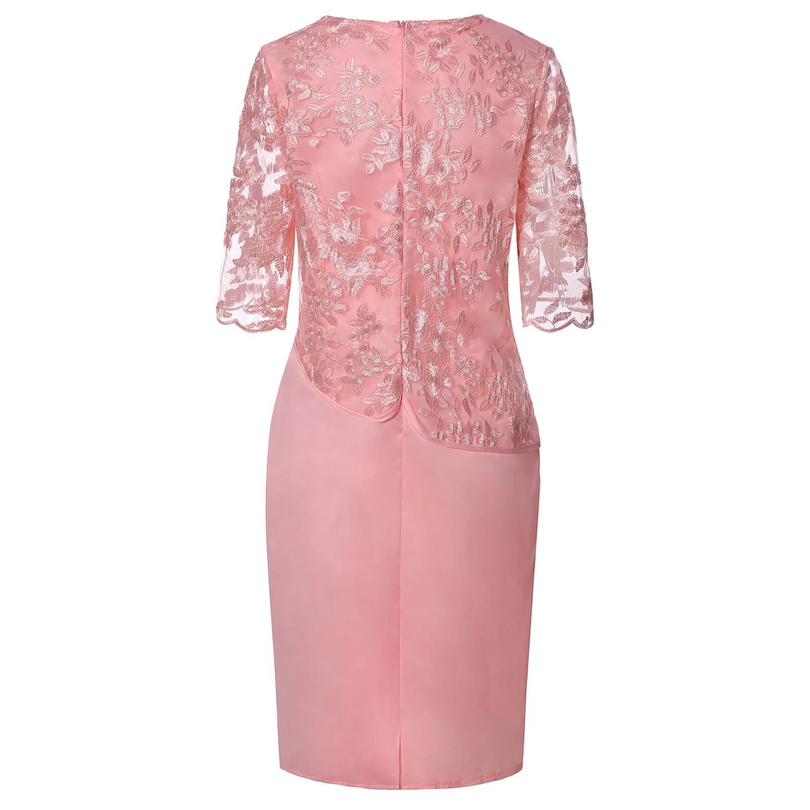 Women’s Plus Size Midi Dress Elegant Floral Lace Design 3