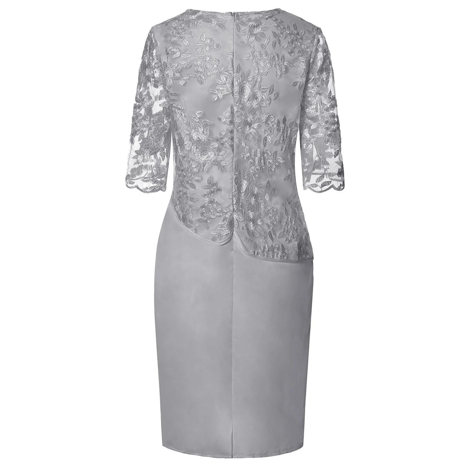 Women’s Plus Size Midi Dress Elegant Floral Lace Design 4