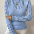 Women’s Pointelle-Knit Sweater Elegant Everyday Layer 0