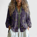 Women’s Printed Blouse Lightweight Long Sleeve Top 0
