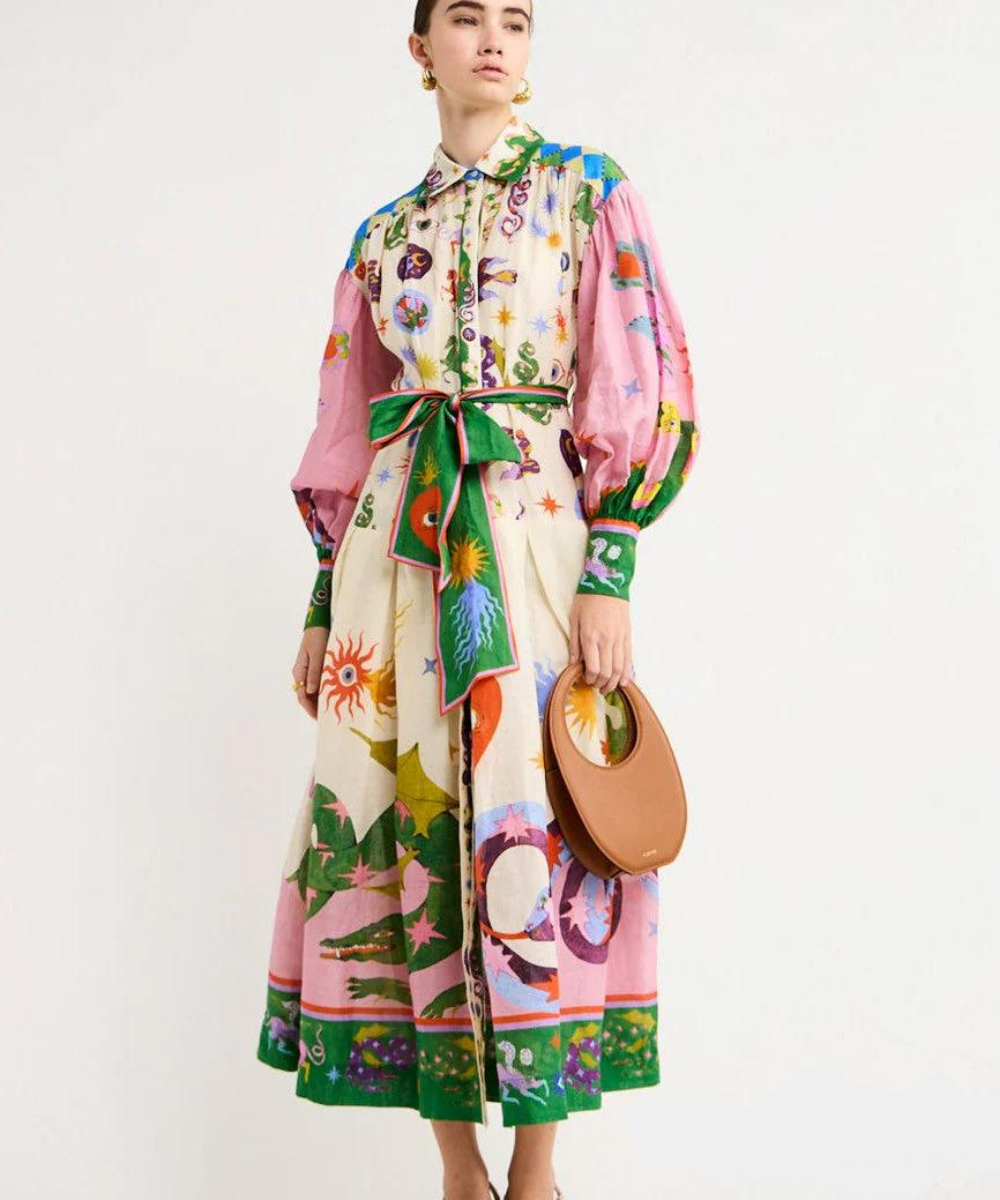 Women’s Printed Maxi Dress Flowy Artistic Design for Summer 3