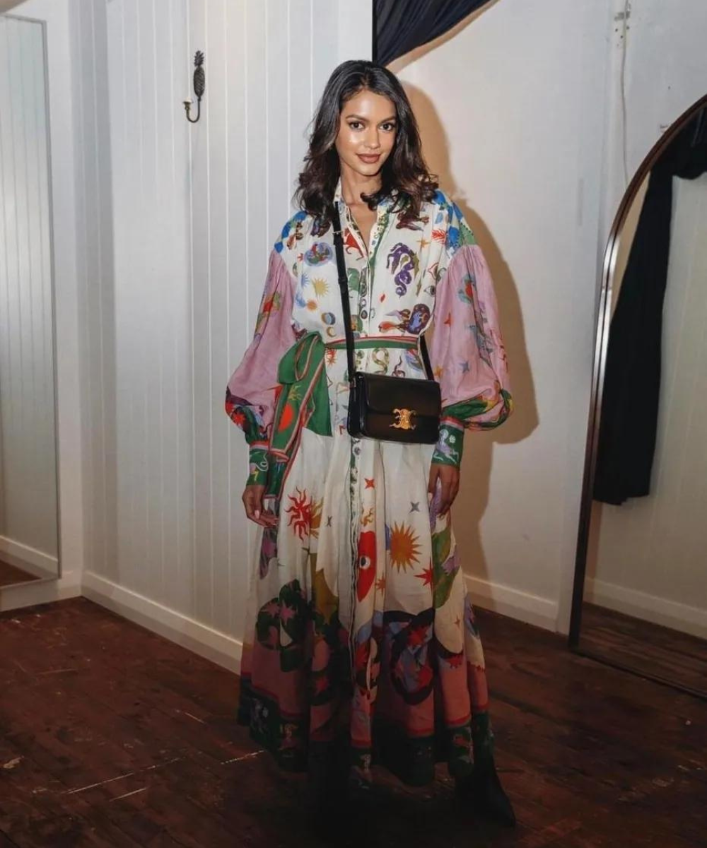 Women’s Printed Maxi Dress Flowy Artistic Design for Summer 5