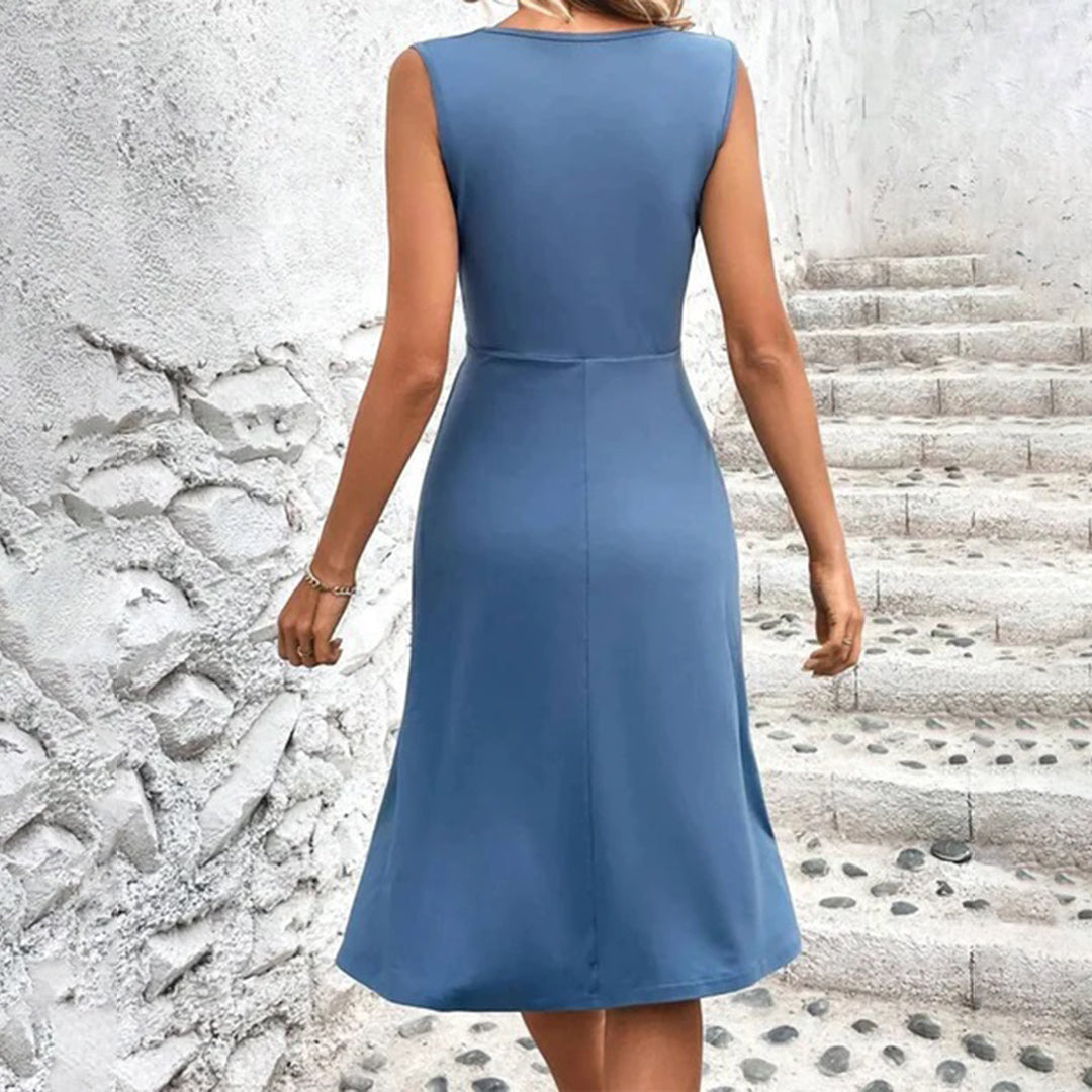 Women’s Printed Midi Dress Elegant A-Line Style for Summer 2