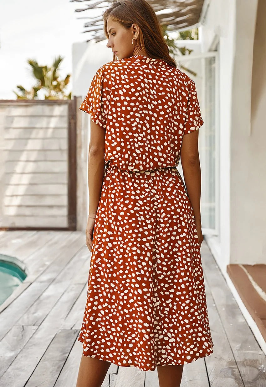 Women’s Printed Midi Dress Lightweight Summer Style 3