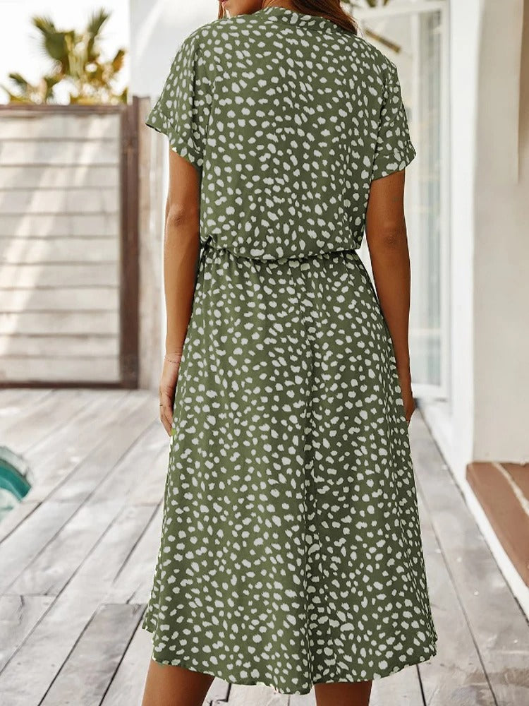 Women’s Printed Midi Dress Lightweight Summer Style 8