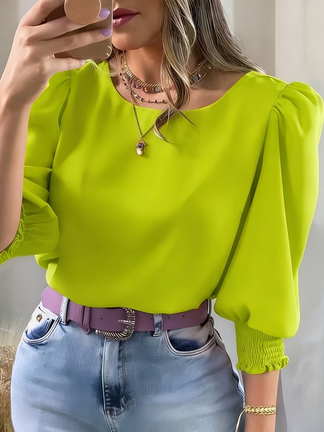 Women’s Puff Sleeve Blouse Lightweight Summer Elegance 10