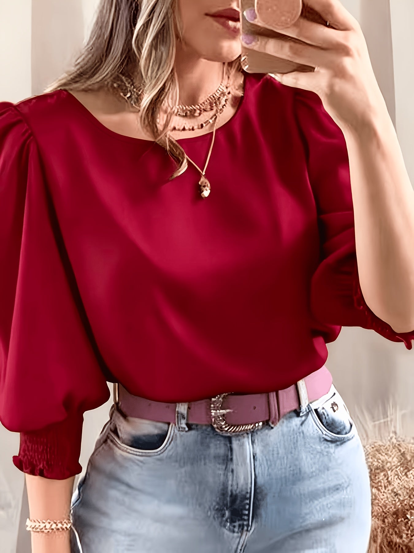 Women’s Puff Sleeve Blouse Lightweight Summer Elegance 5