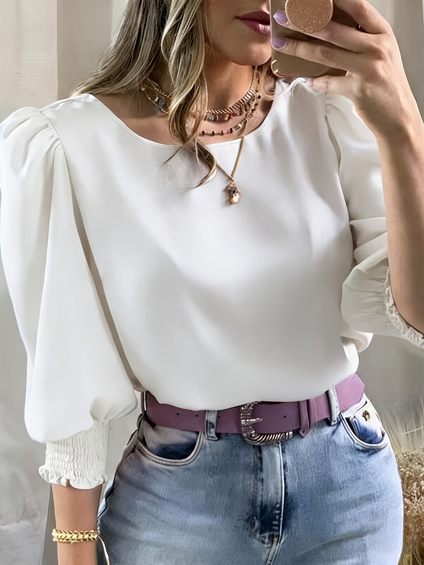 Women’s Puff Sleeve Blouse Lightweight Summer Elegance 6