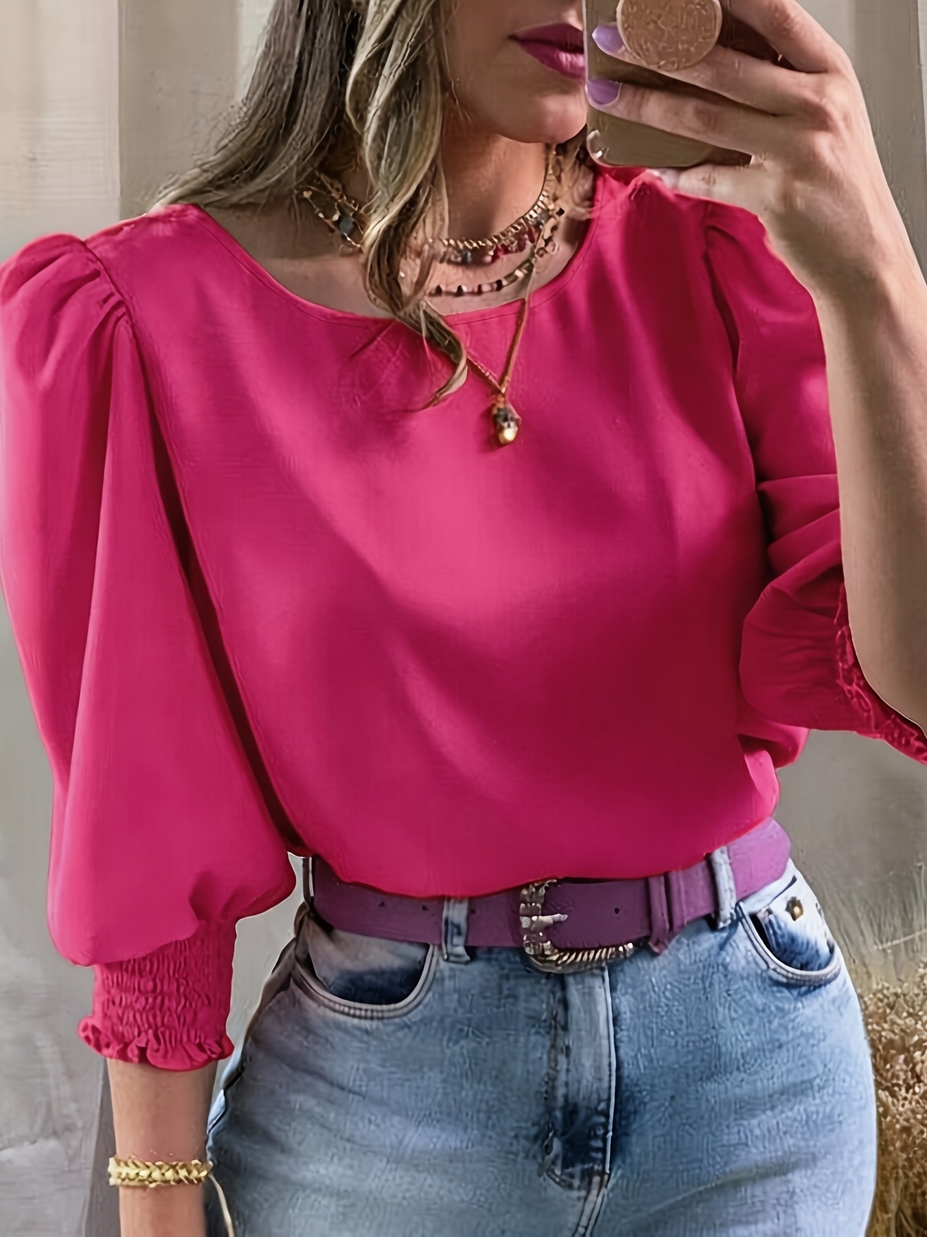 Women’s Puff Sleeve Blouse Lightweight Summer Elegance 7