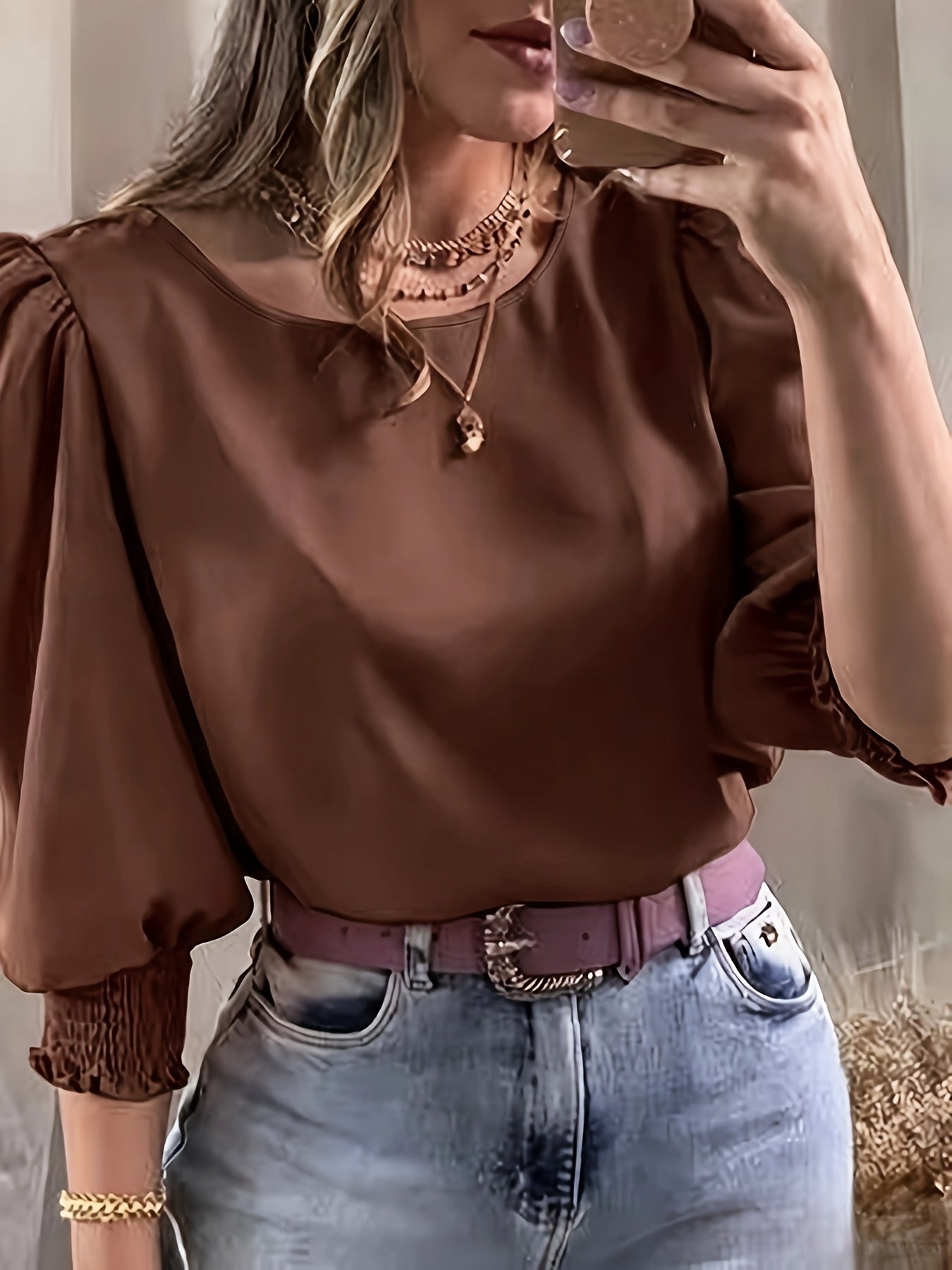 Women’s Puff Sleeve Blouse Lightweight Summer Elegance 8