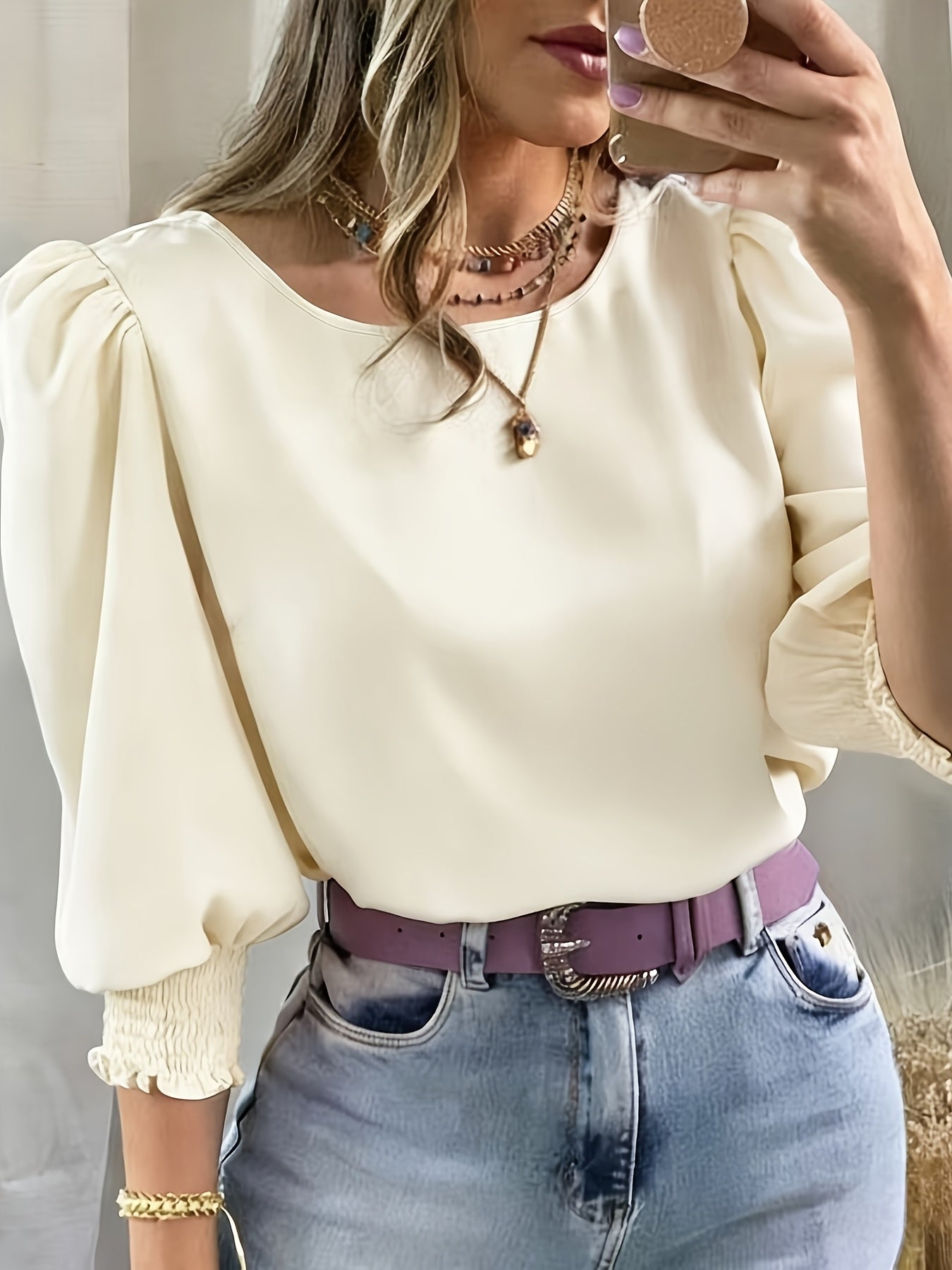 Women’s Puff Sleeve Blouse Lightweight Summer Elegance 9
