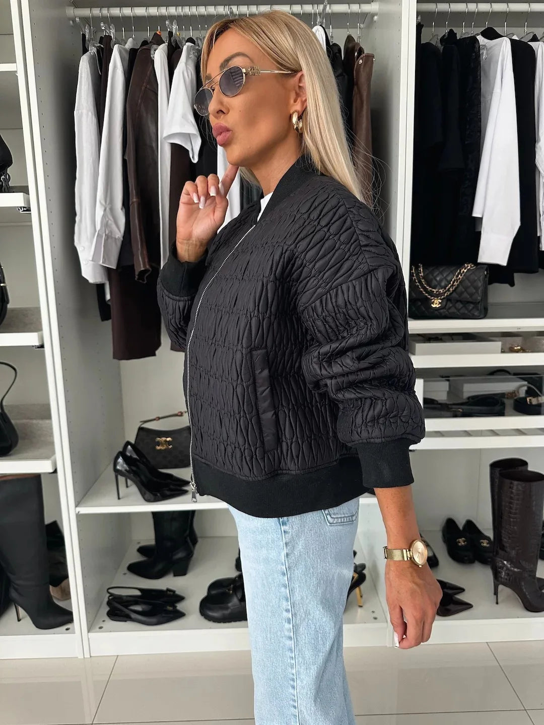 Women’s Quilted Bomber Jacket Stylish Summer Layering 9