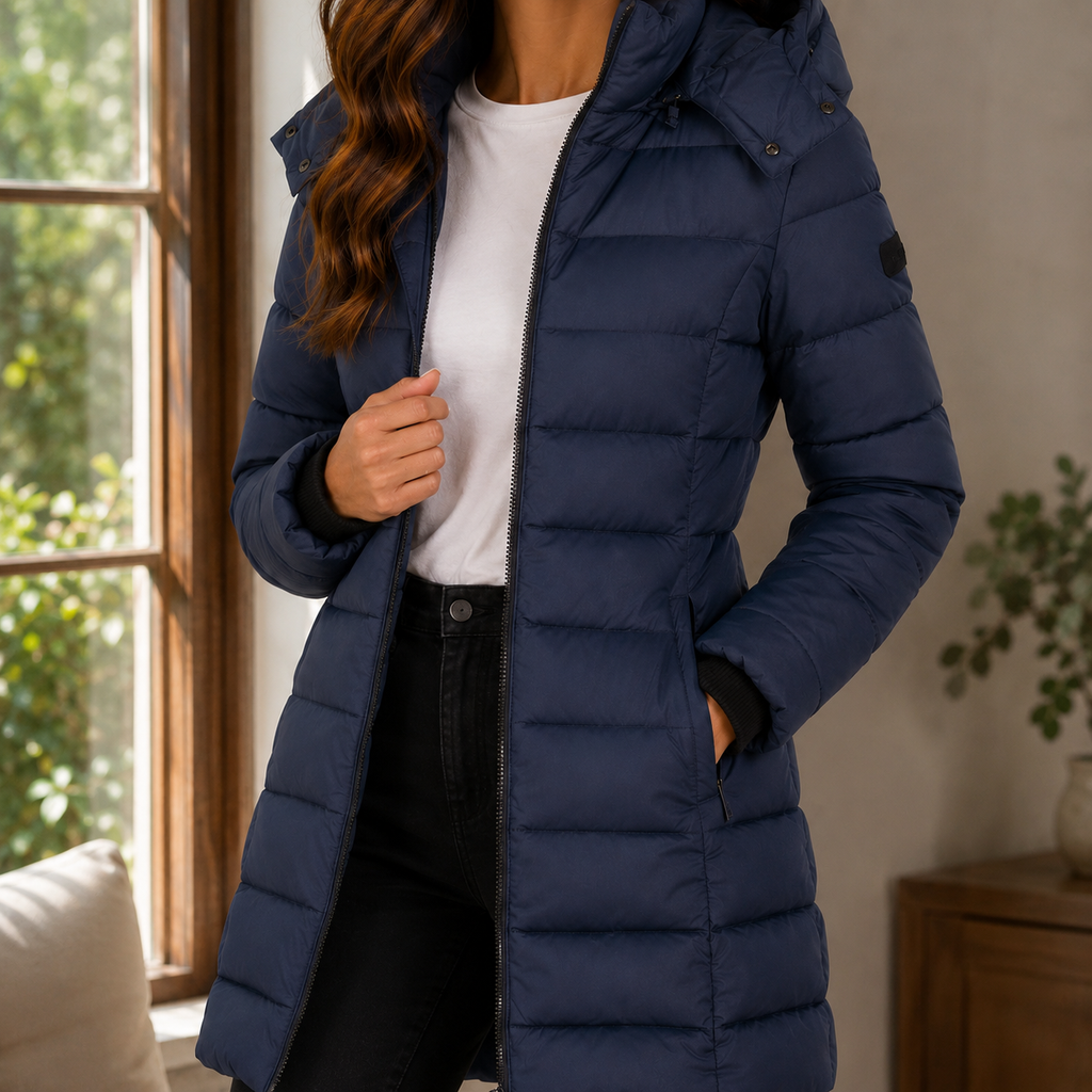 Women’s Quilted Longline Jacket Lightweight Insulated Design 0