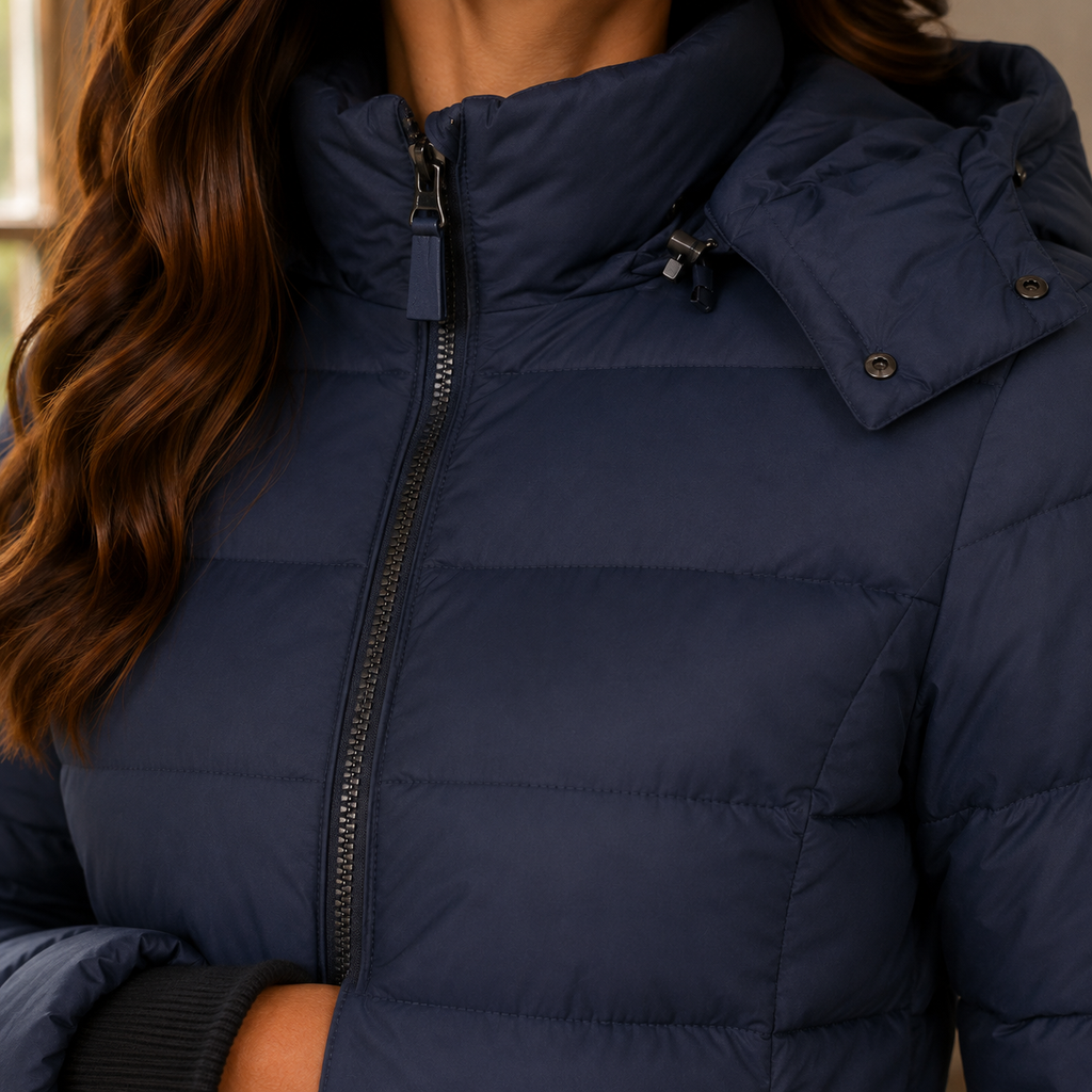 Women’s Quilted Longline Jacket Lightweight Insulated Design 1